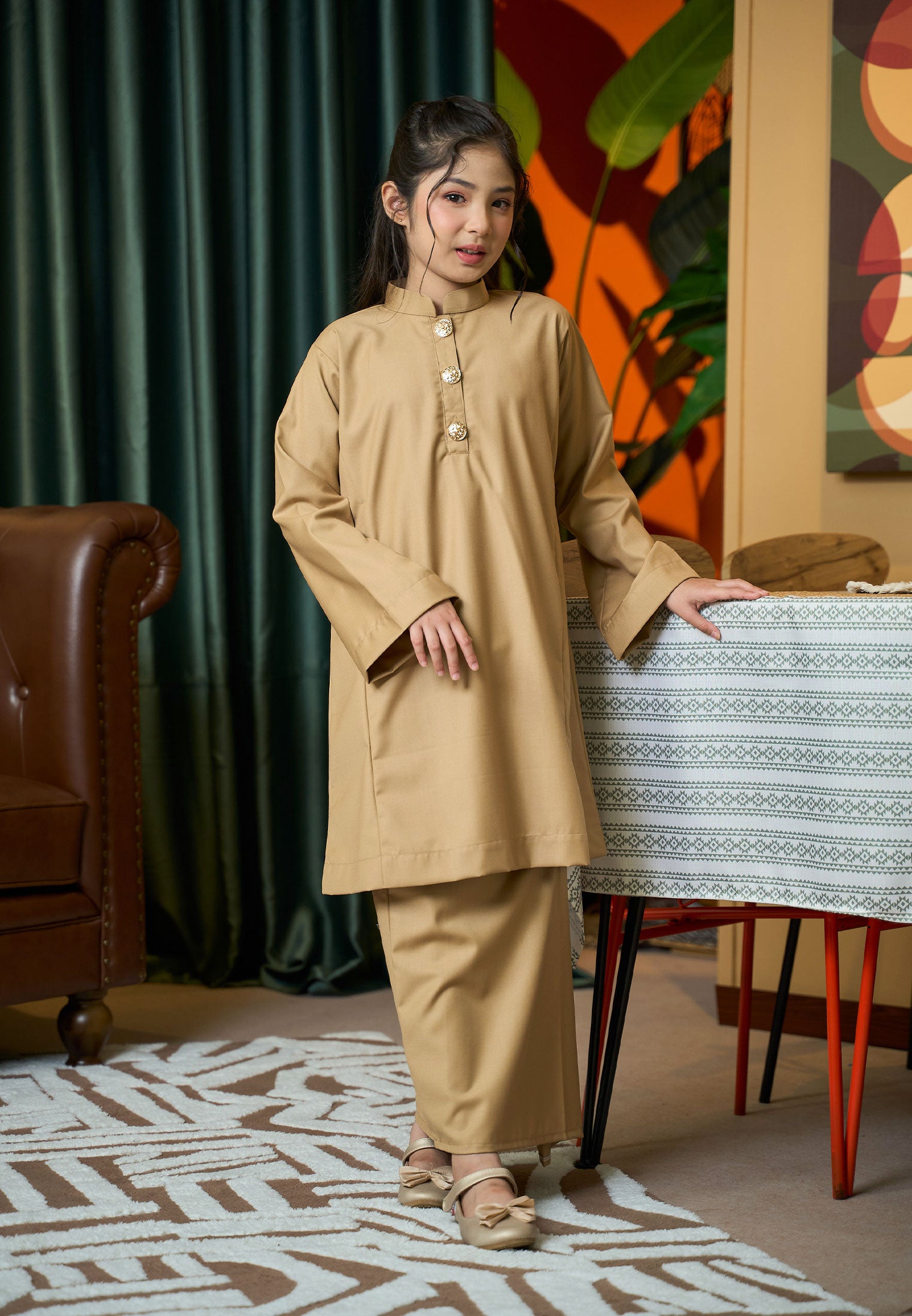 Suri Kurung Klasik Kids Khaki