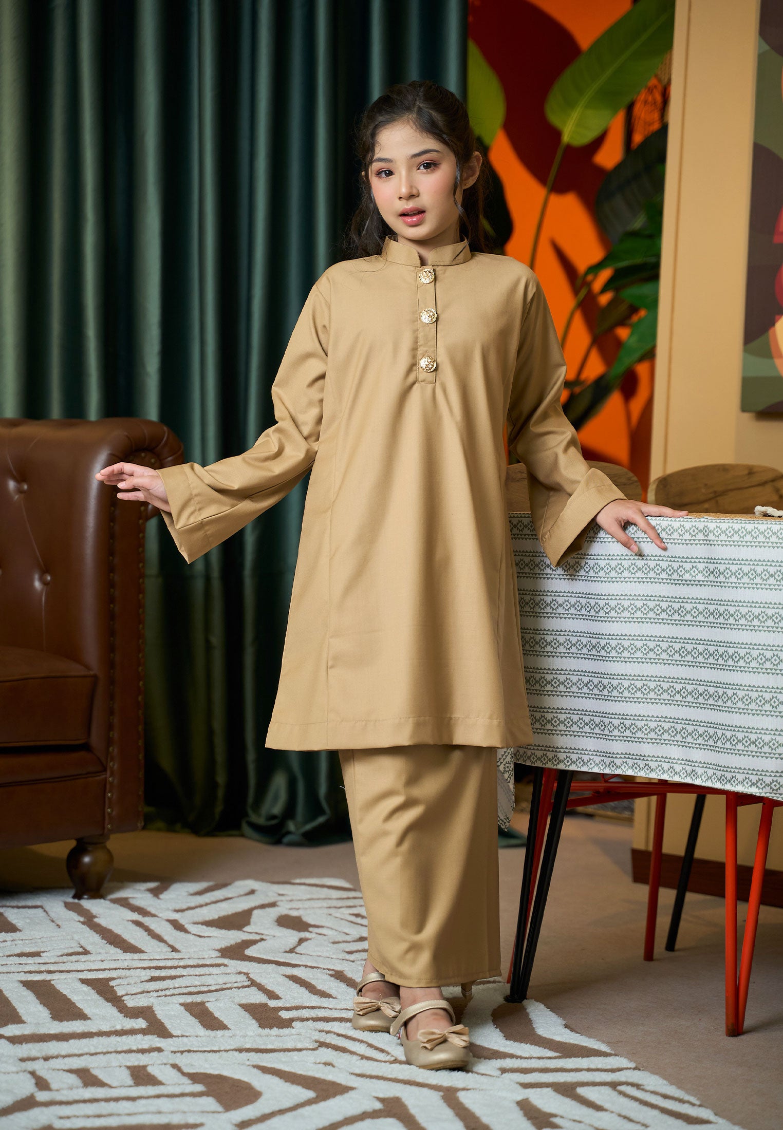 Suri Kurung Klasik Kids Khaki