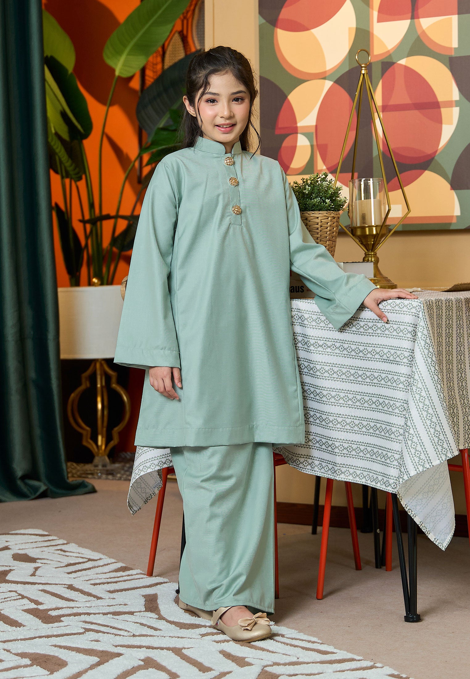 Suri Kurung Klasik Kids Mint Green