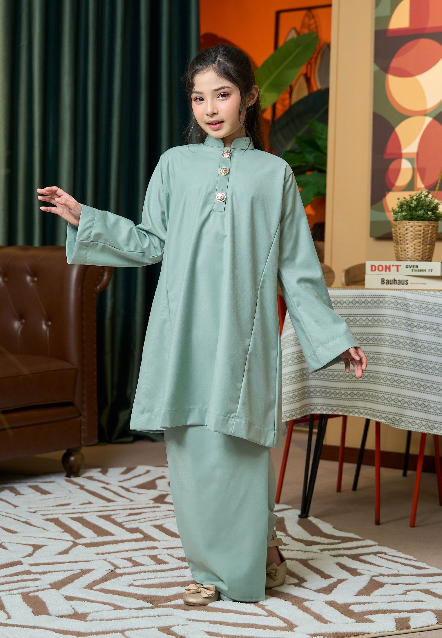 Suri Kurung Klasik Kids Mint Green