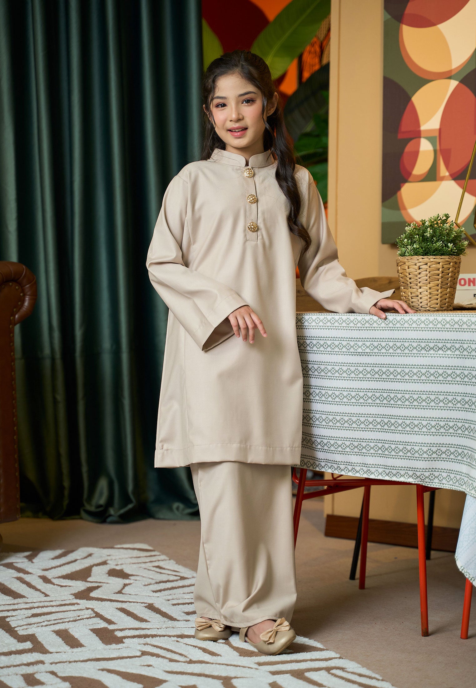 Suri Kurung Klasik Kids Nude Champagne