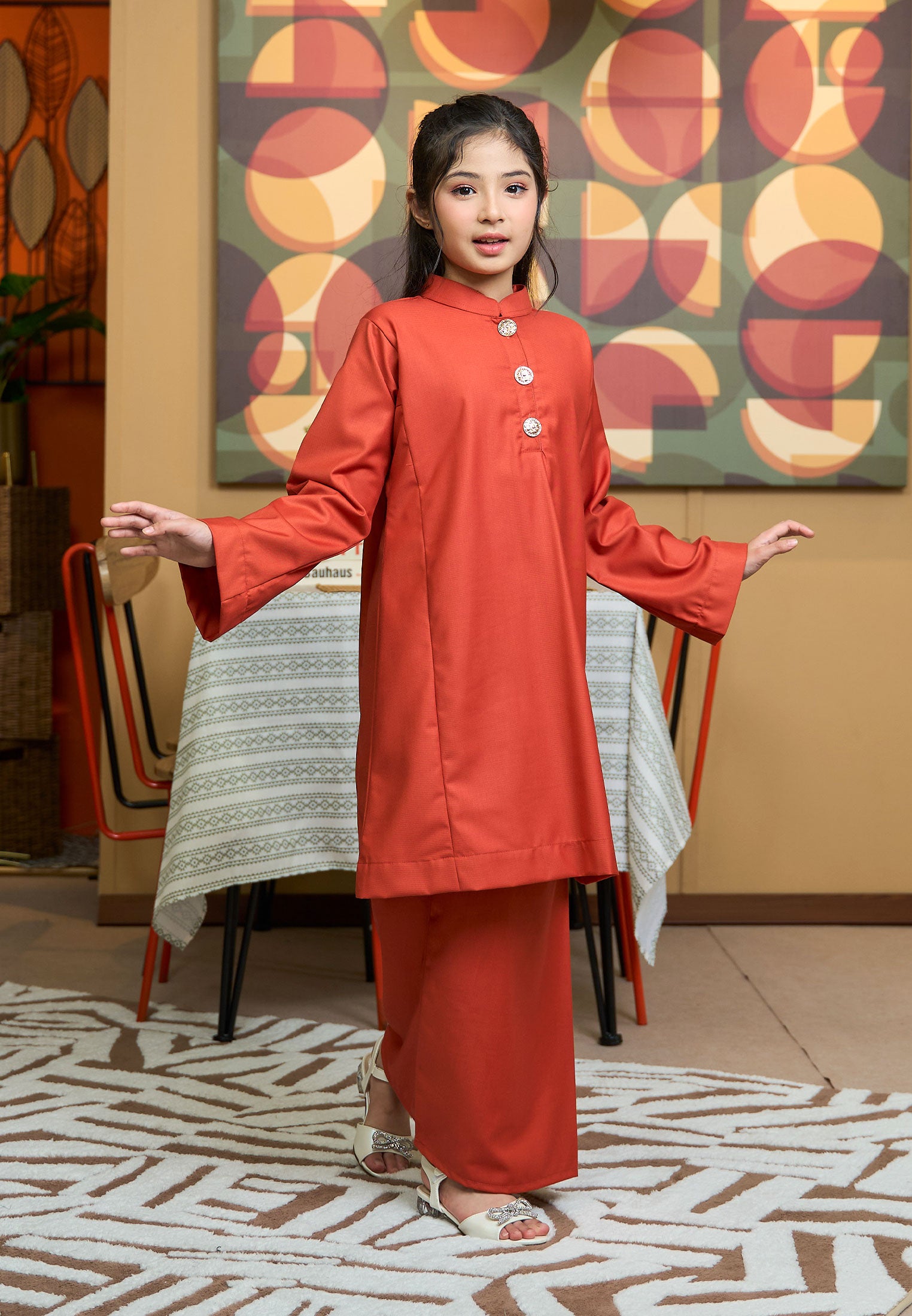 Suri Kurung Klasik Kids Brick Orange