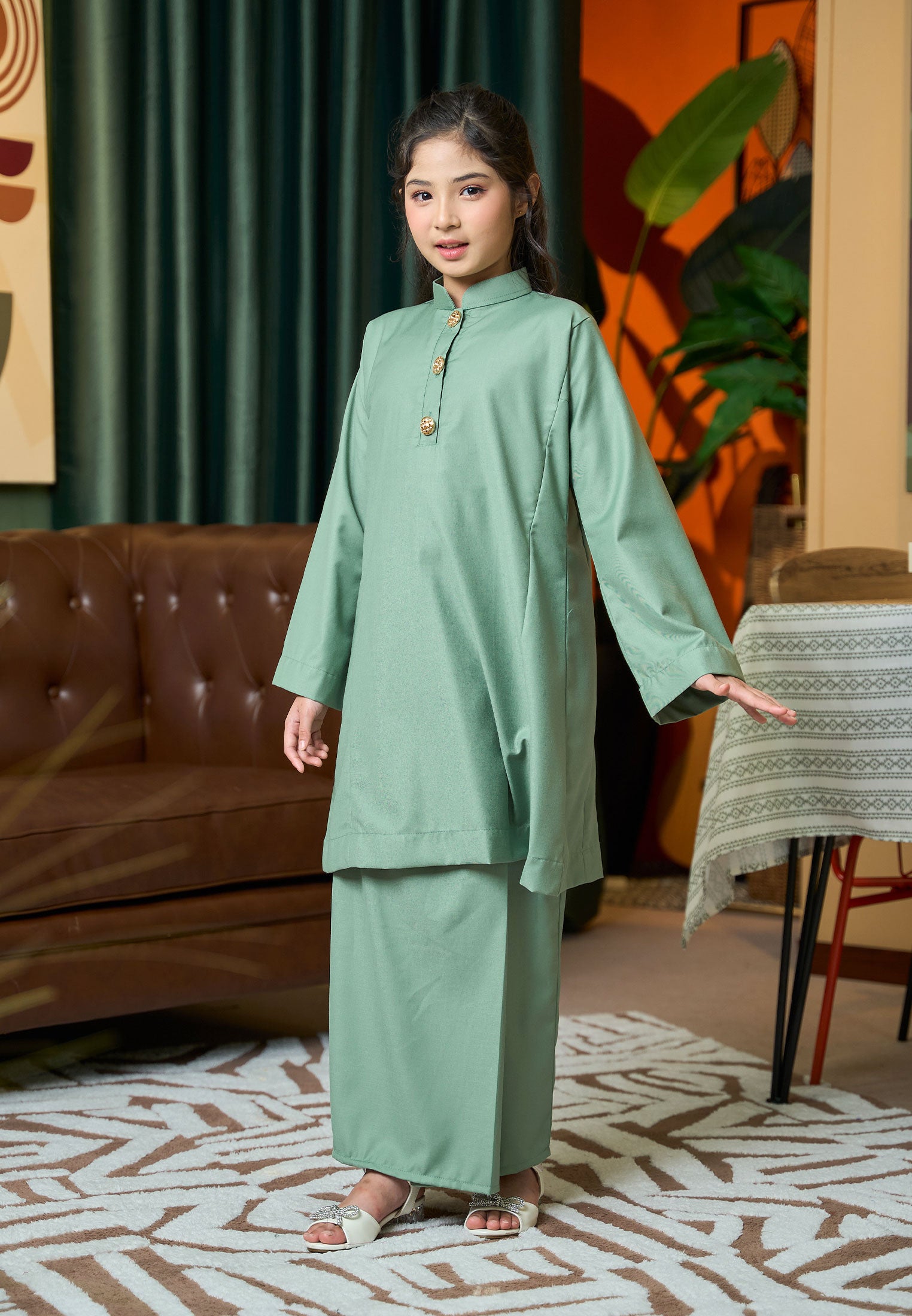 Suri Kurung Klasik Kids Sage Pistachio