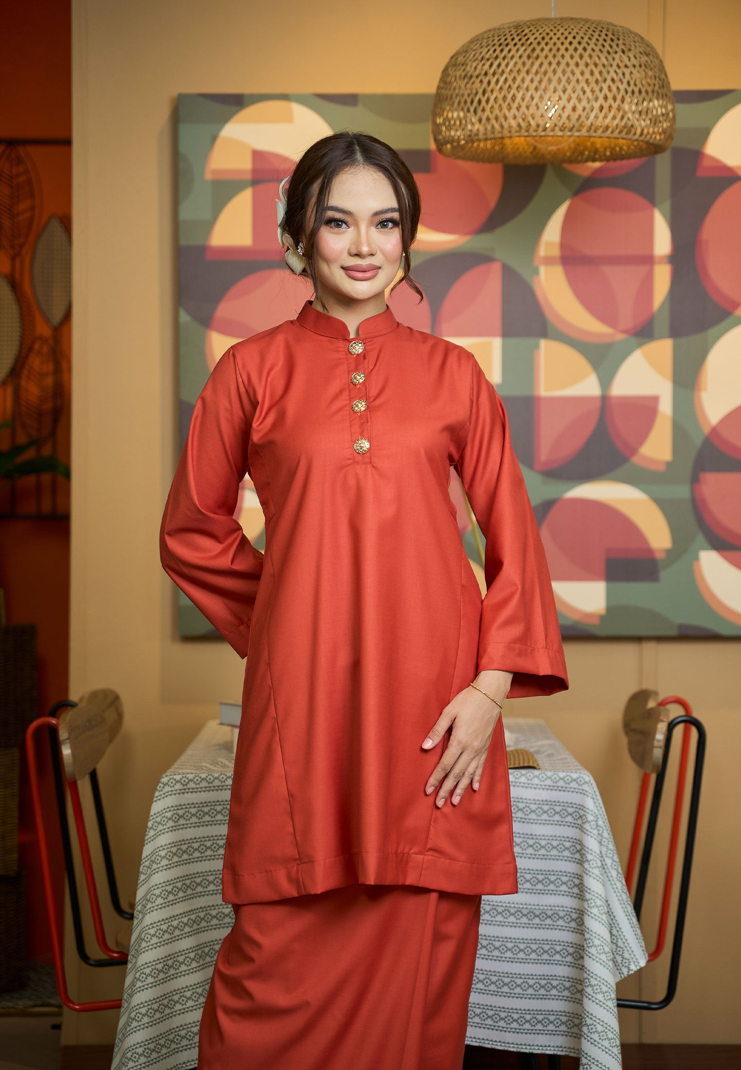 Suri Kurung Klasik V2 Brick Orange