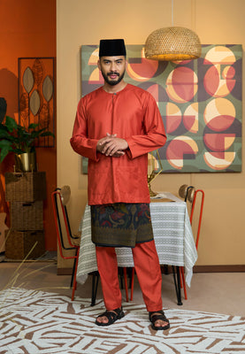 Baju Melayu Teluk Belanga Mark II - Brick Orange (Men)