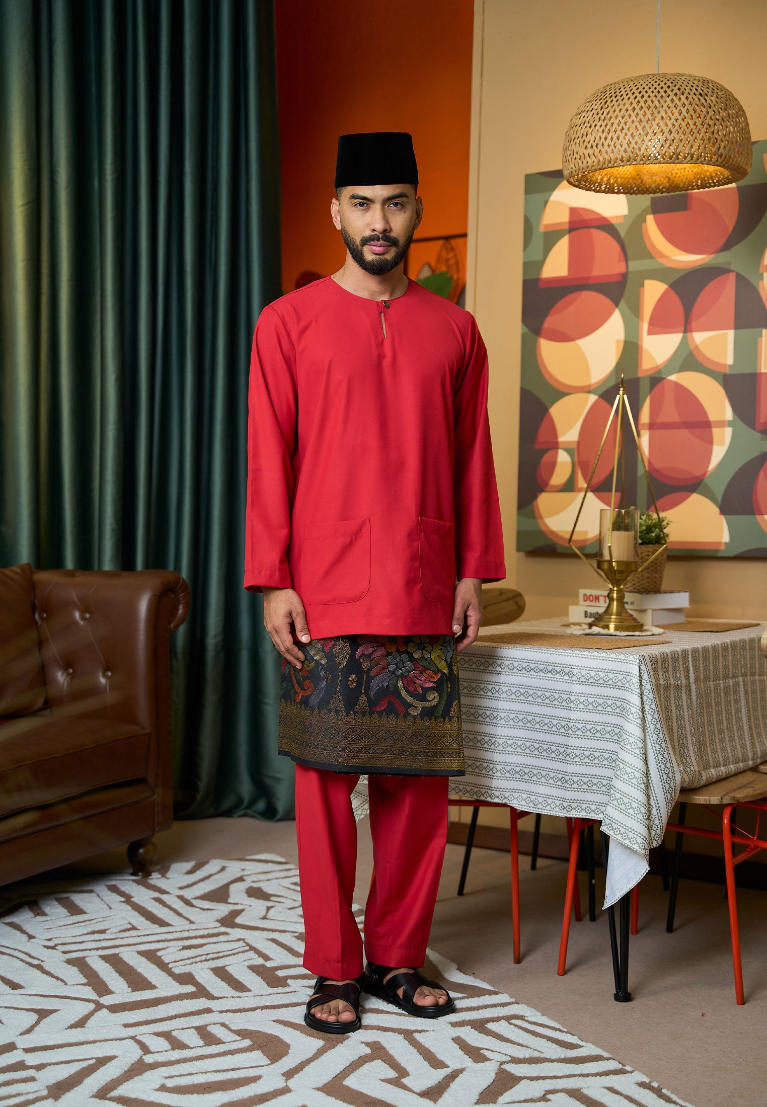 Baju Melayu Teluk Belanga Mark II - Red (Men)