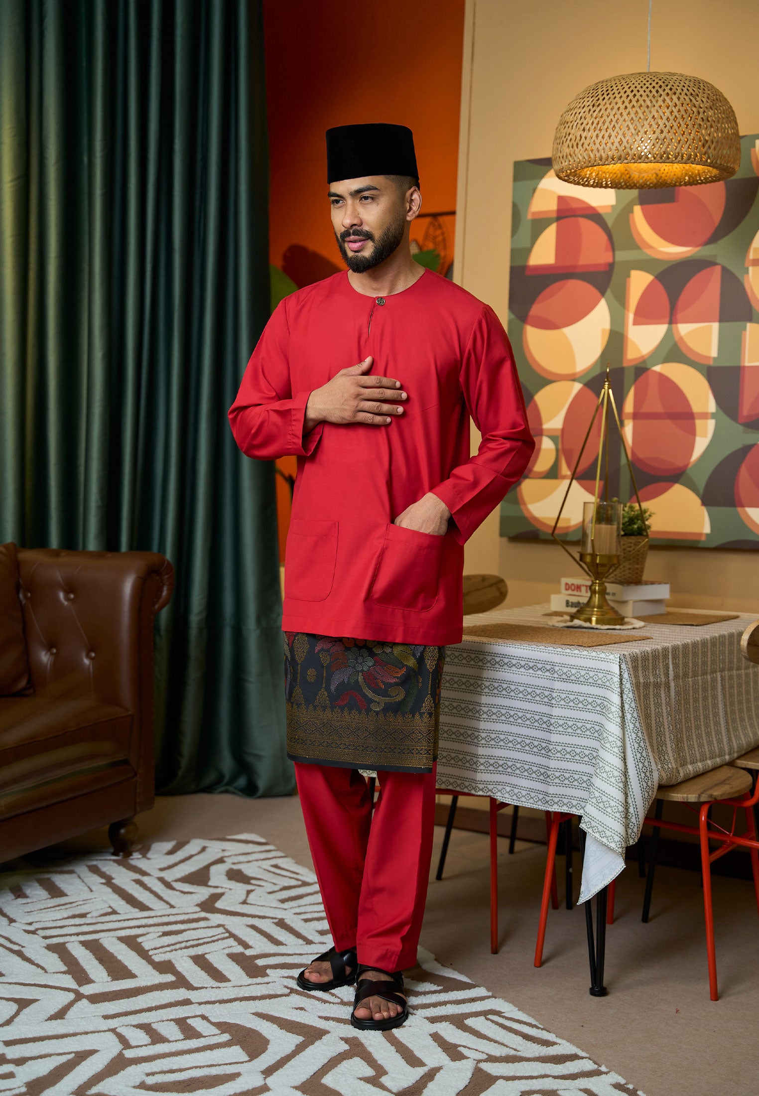 Baju Melayu Teluk Belanga Mark II - Red (Men)