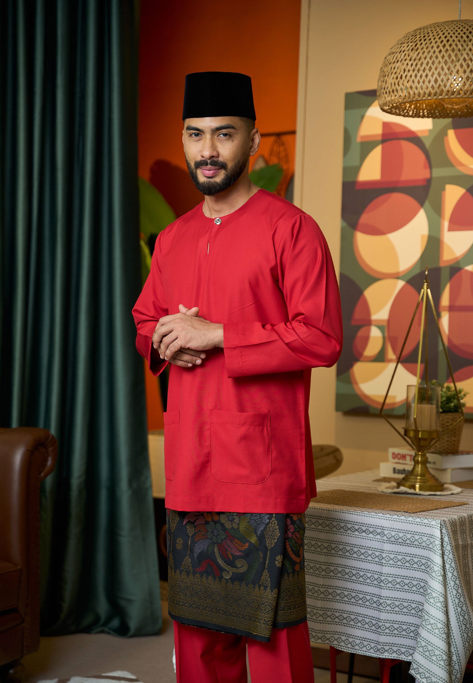 Baju Melayu Teluk Belanga Mark II - Red (Men)