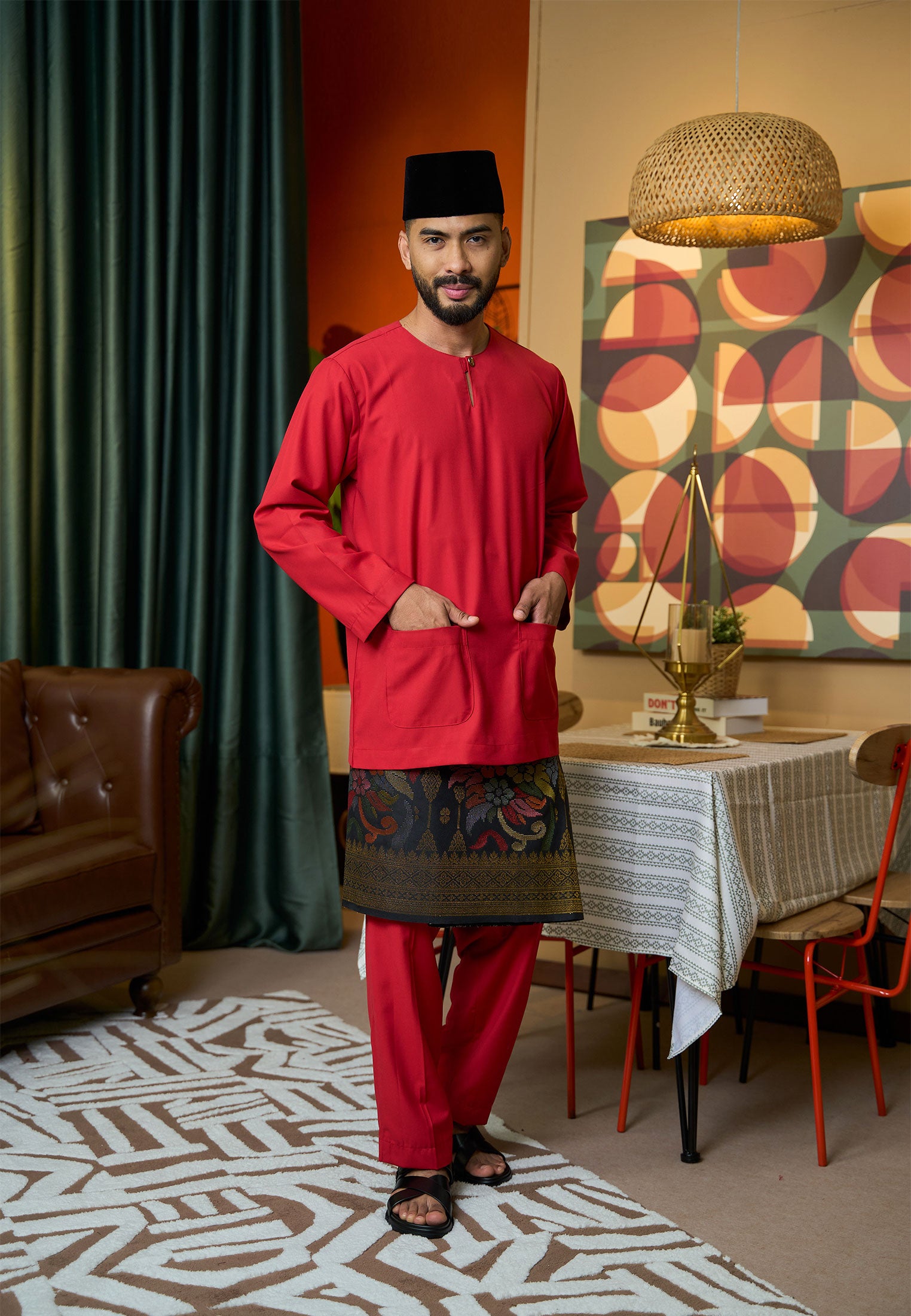 Baju Melayu Teluk Belanga Mark II - Red (Men)