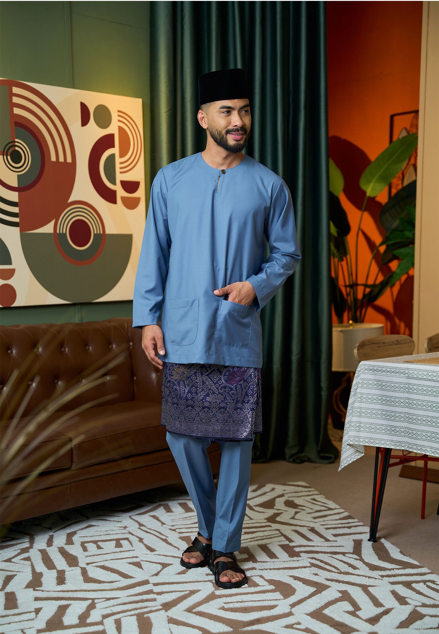 Baju Melayu Teluk Belanga Mark II - Ash Blue (Men)