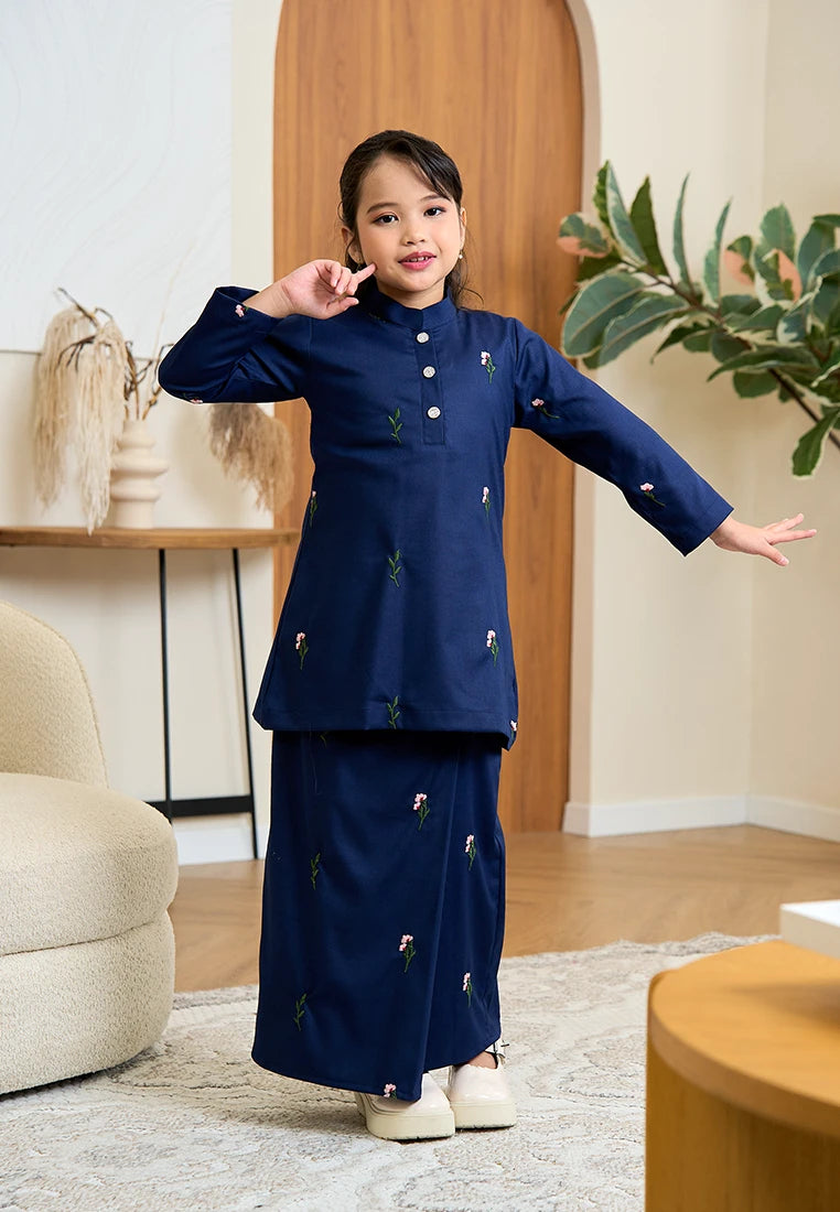 Anggun Kurung Klasik - Dark Blue (Kids)
