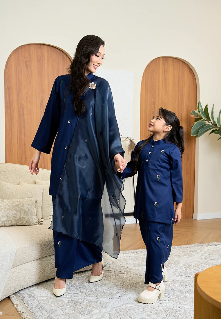 Anggun Kurung Klasik - Dark Blue (Kids)