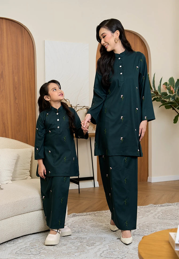 Anggun Kurung Klasik - Emerald Green (Kids)