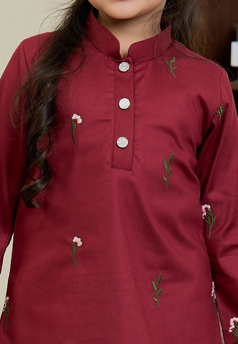 Anggun Kurung Klasik - Maroon (Kids)