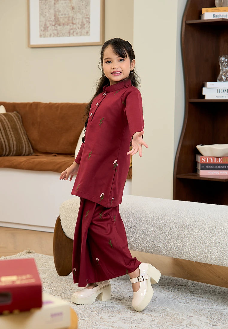 Anggun Kurung Klasik - Maroon (Kids)