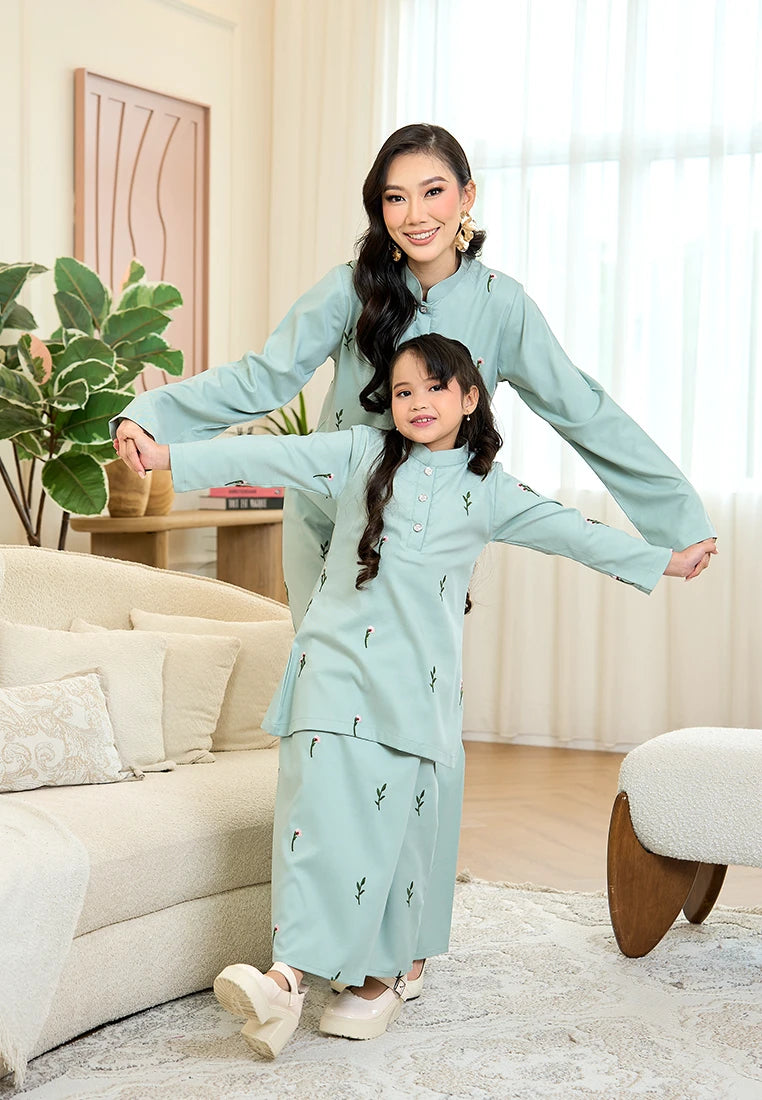 Anggun Kurung Klasik - Mint Green (Kids)