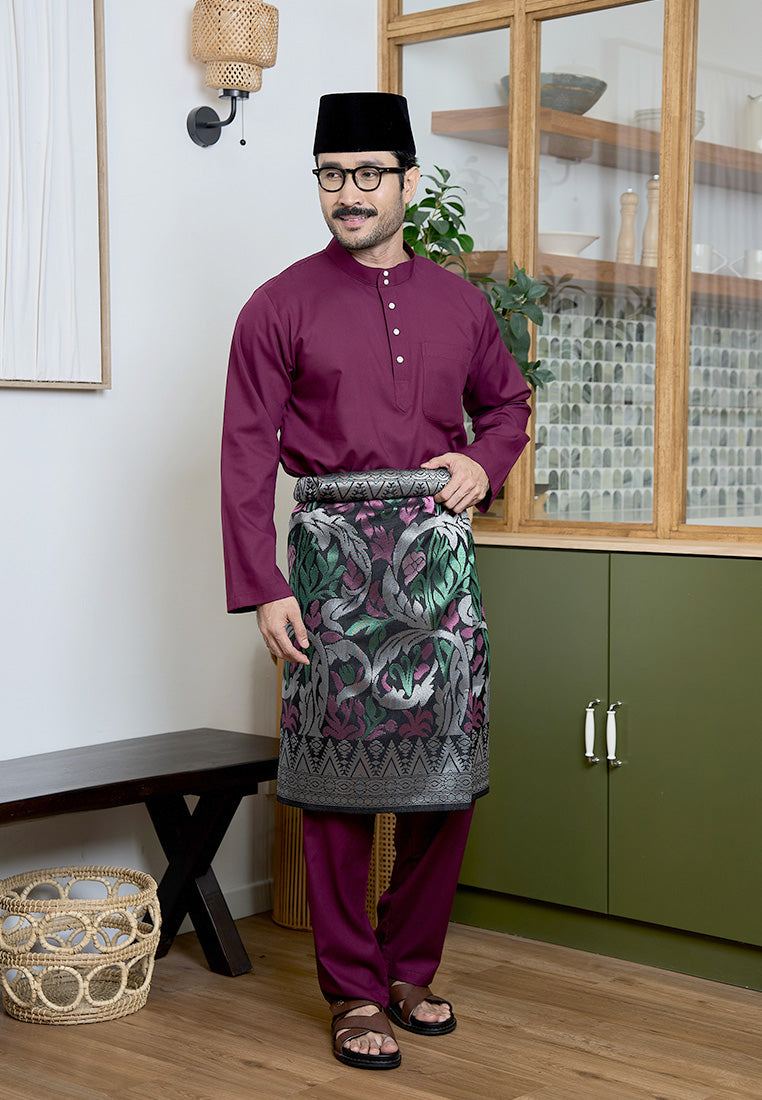 Baju Melayu Cekak Musang Mark III - Burgundy