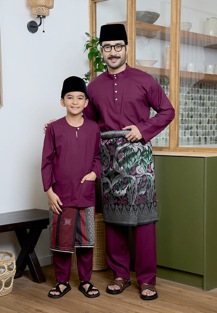 Baju Melayu Cekak Musang Mark III - Burgundy