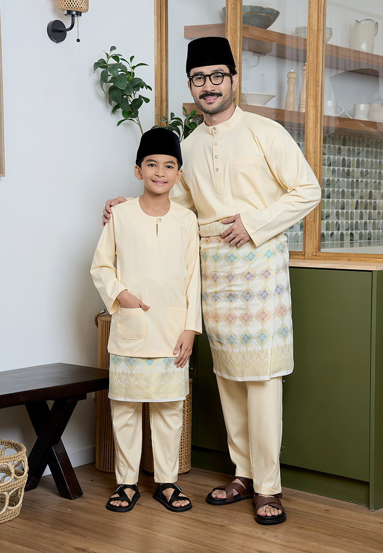 Baju Melayu Cekak Musang Mark III - Pastel Yellow