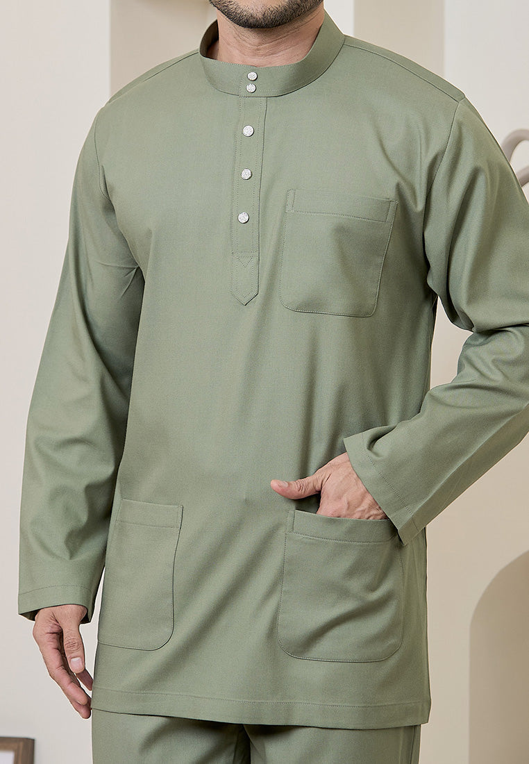 Baju Melayu Cekak Musang Mark III - Sage Green
