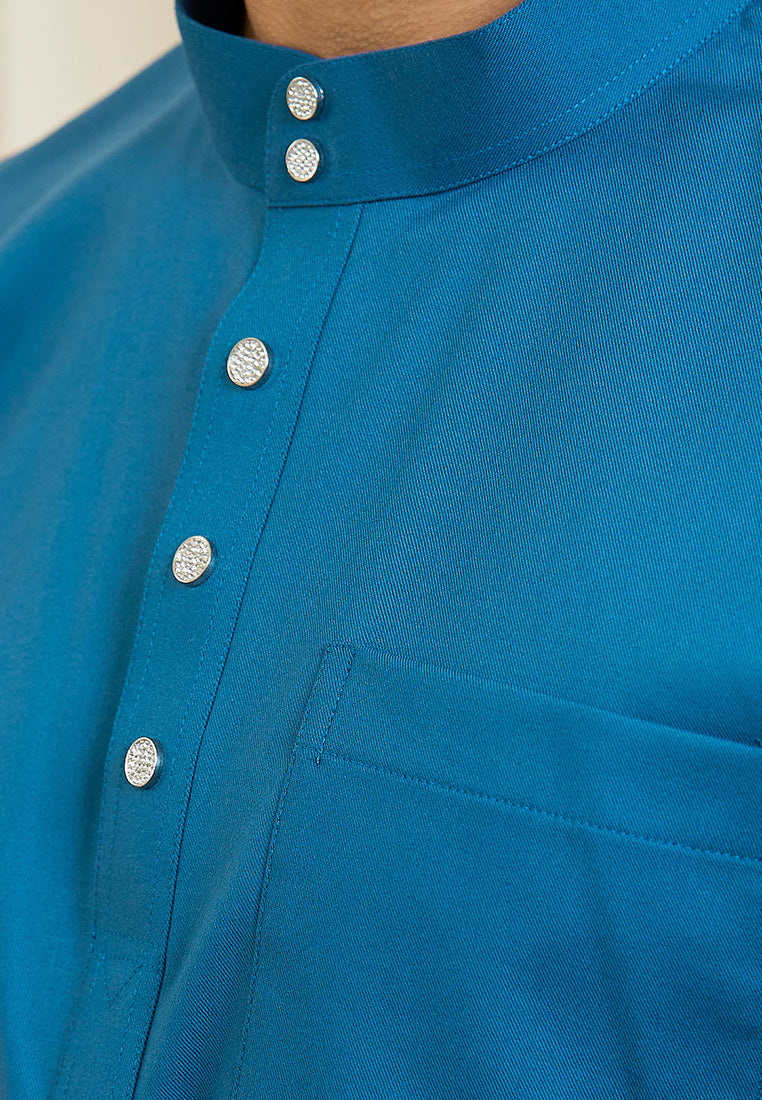 Baju Melayu Cekak Musang Mark III - Teal Blue