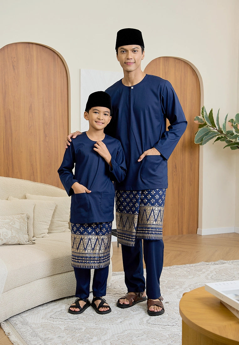 Baju Melayu Teluk Belanga Mark III - Dark Blue (Kids)