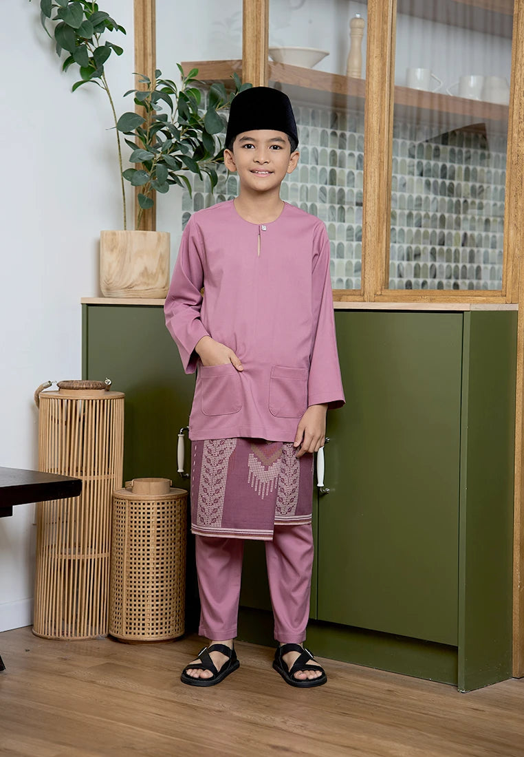 Baju Melayu Teluk Belanga Mark III - Dusty Pink (Kids)