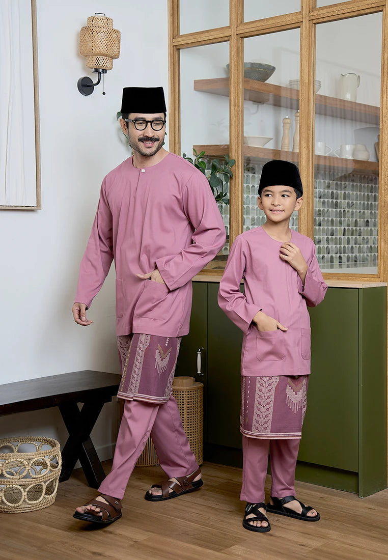 Baju Melayu Teluk Belanga Mark III - Dusty Pink (Kids)