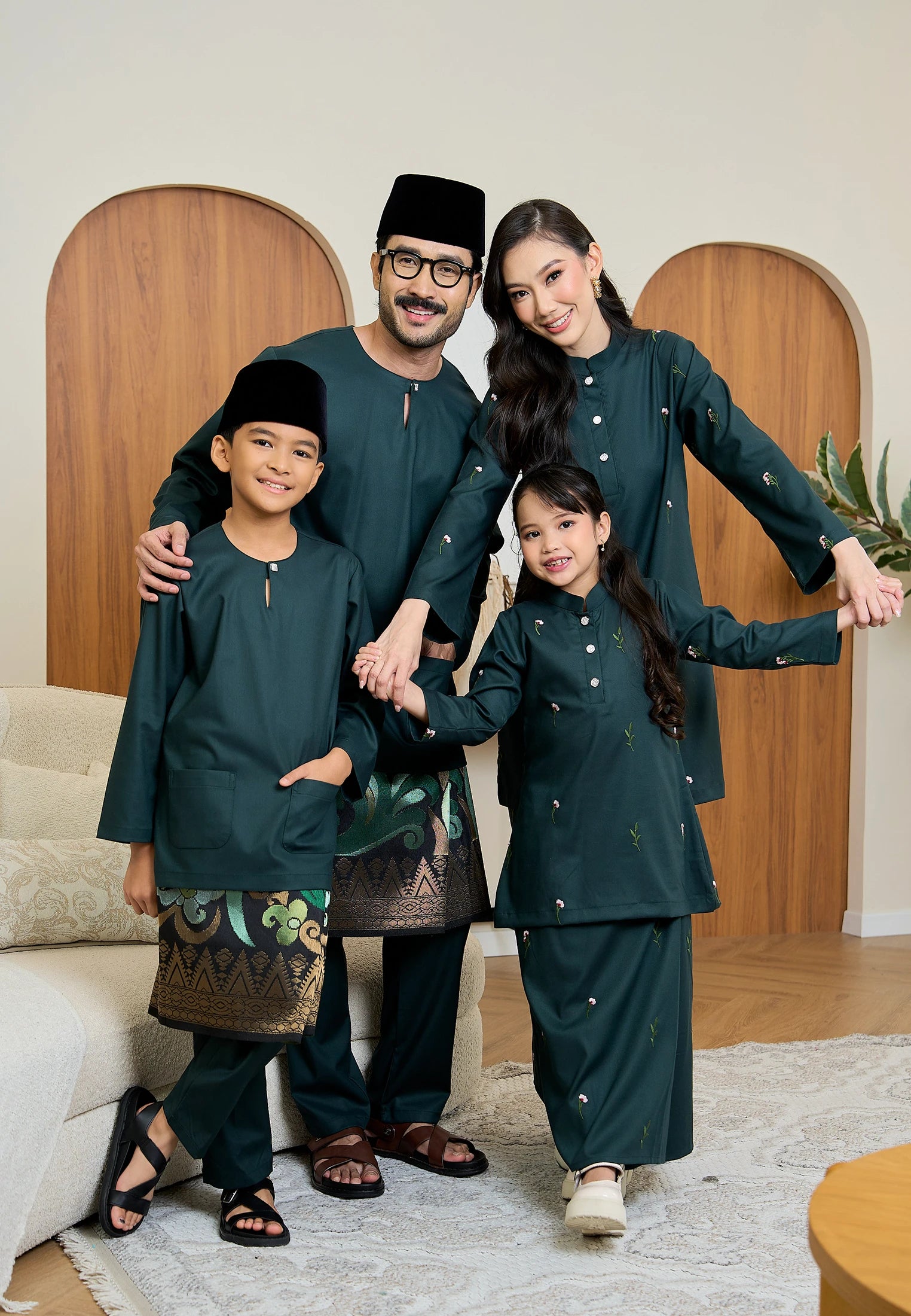 Anggun Kurung Klasik - Emerald Green (Kids)