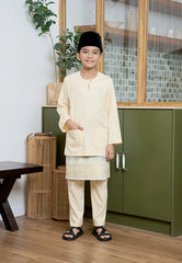 Baju Melayu Teluk Belanga Mark III - Pastel Yellow (Kids)