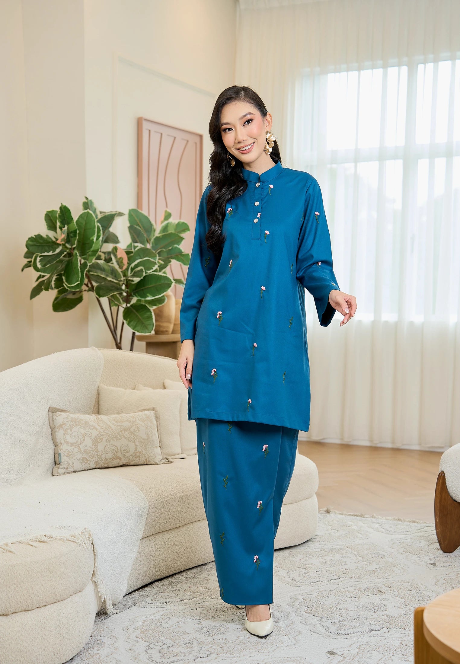 Anggun Kurung Klasik - Teal Blue (Women)
