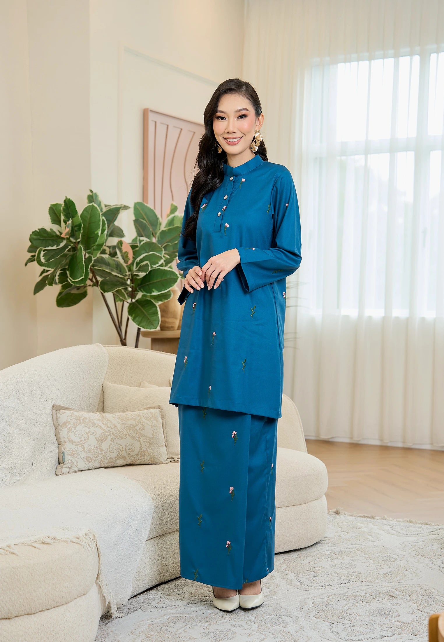 Anggun Kurung Klasik - Teal Blue (Women)