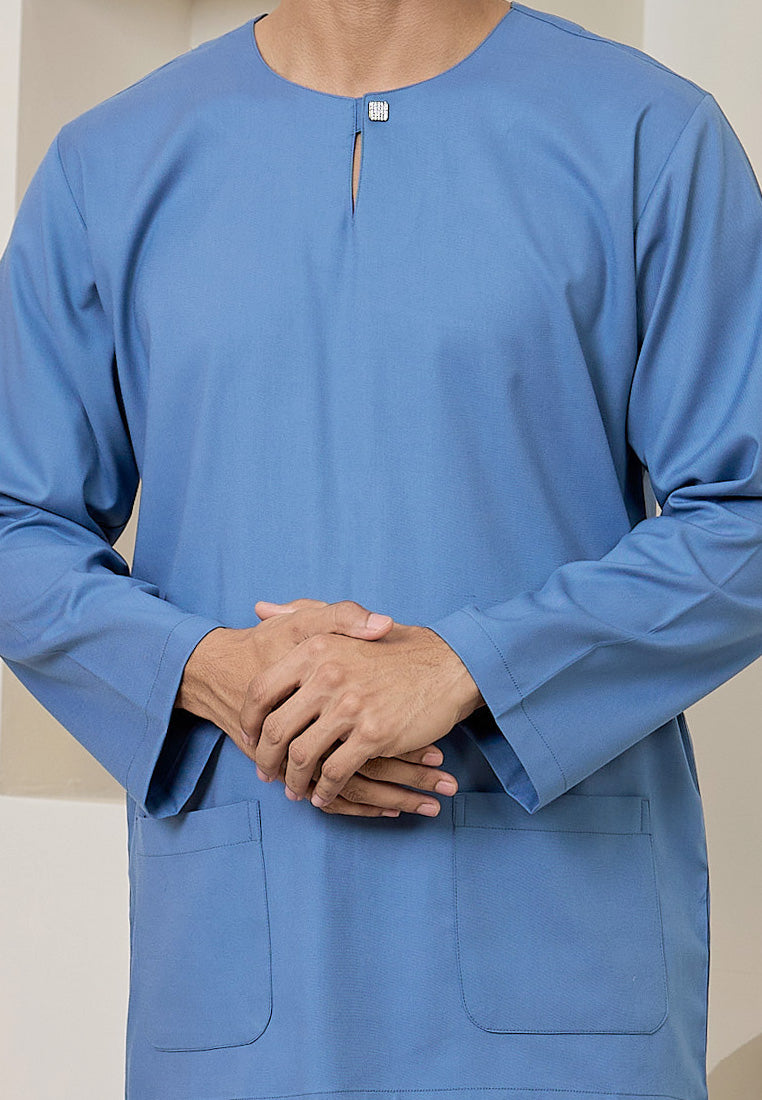 Baju Melayu Teluk Belanga Mark III - Ash Blue (Men)