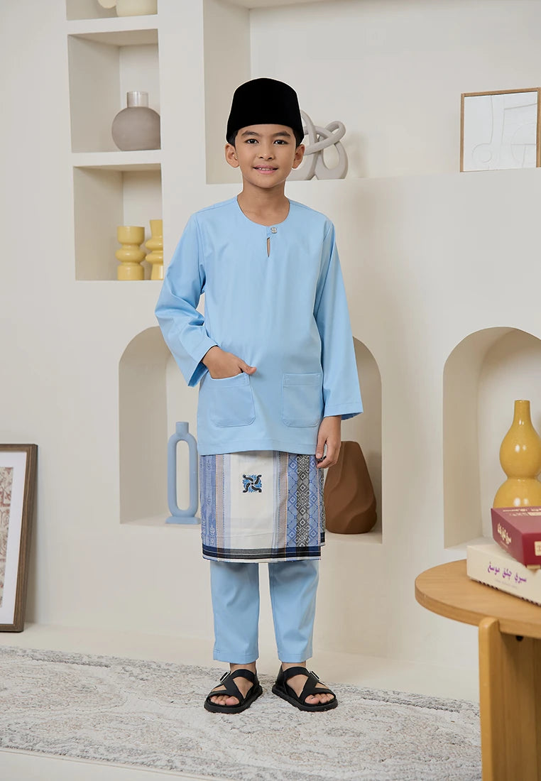 Baju Melayu Teluk Belanga Mark III - Baby Blue (Kids)