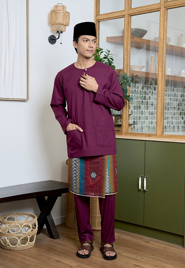 Baju Melayu Teluk Belanga Mark III - Burgundy (Men)