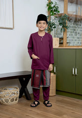 Baju Melayu Teluk Belanga Mark III - Burgundy (Kids)