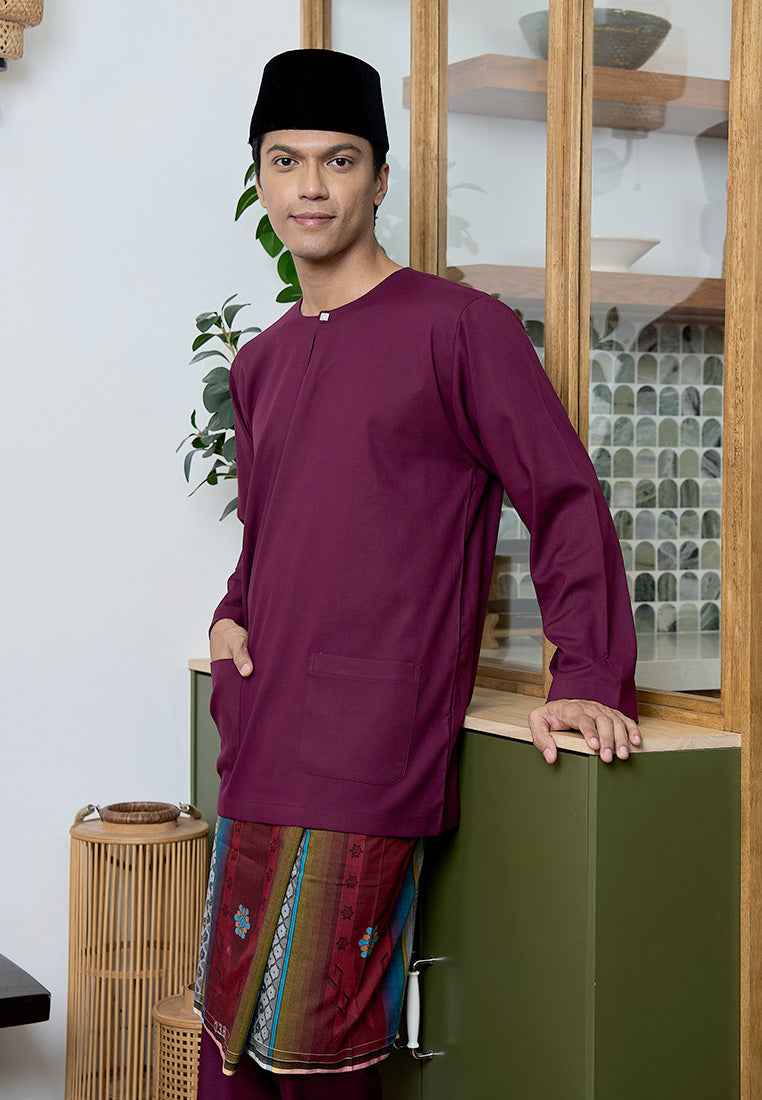 Baju Melayu Teluk Belanga Mark III - Burgundy (Men)