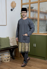 Baju Melayu Teluk Belanga Mark III - Dark Grey (Men)