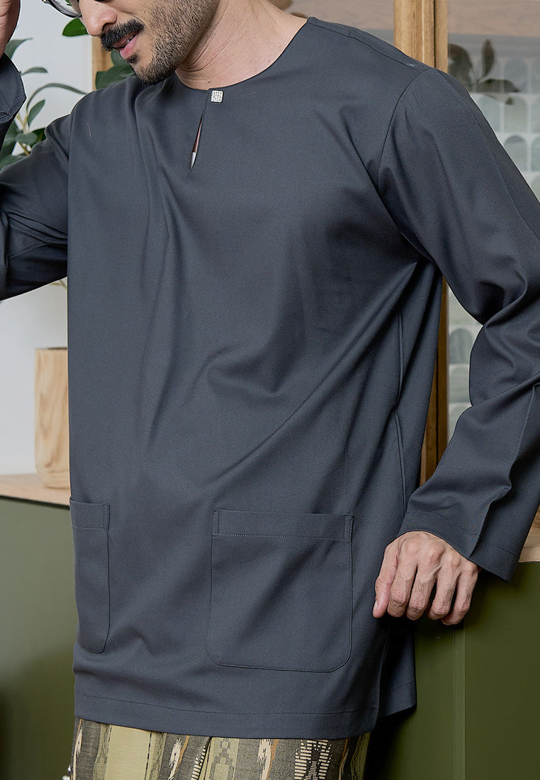 Baju Melayu Teluk Belanga Mark III - Dark Grey (Men)
