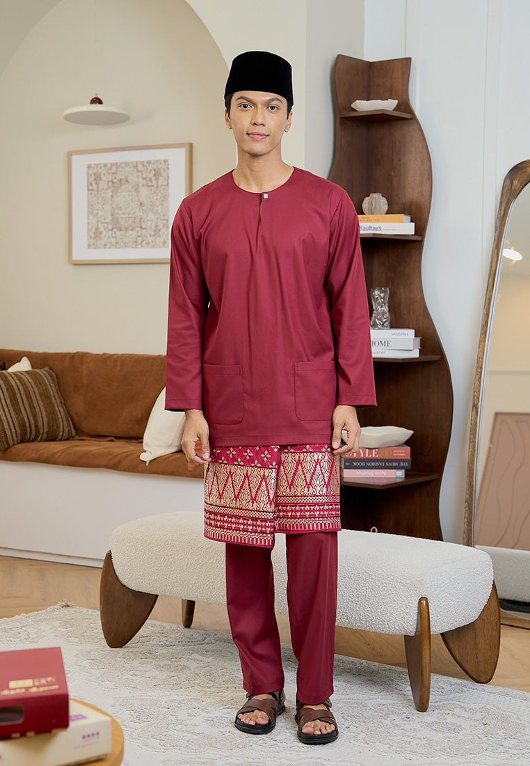 Baju Melayu Teluk Belanga Mark III - Maroon (Men)