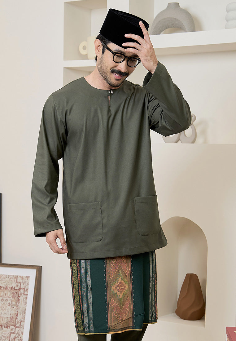Baju Melayu Teluk Belanga Mark III - Olive Green (Men)