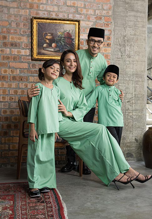 baju raya family sedondon kurta kurung mint green murah