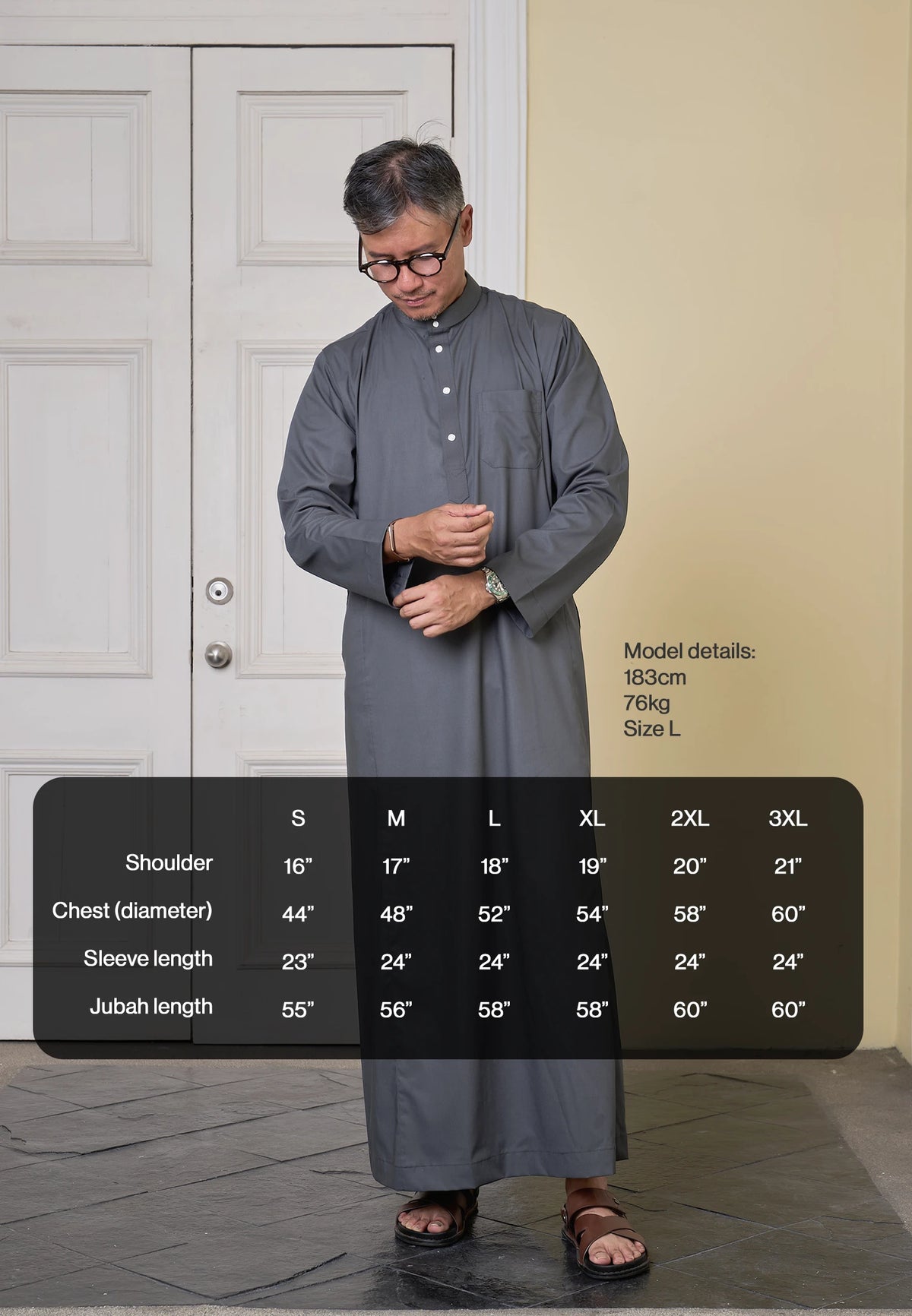 COOLism Jubah - Dark Grey