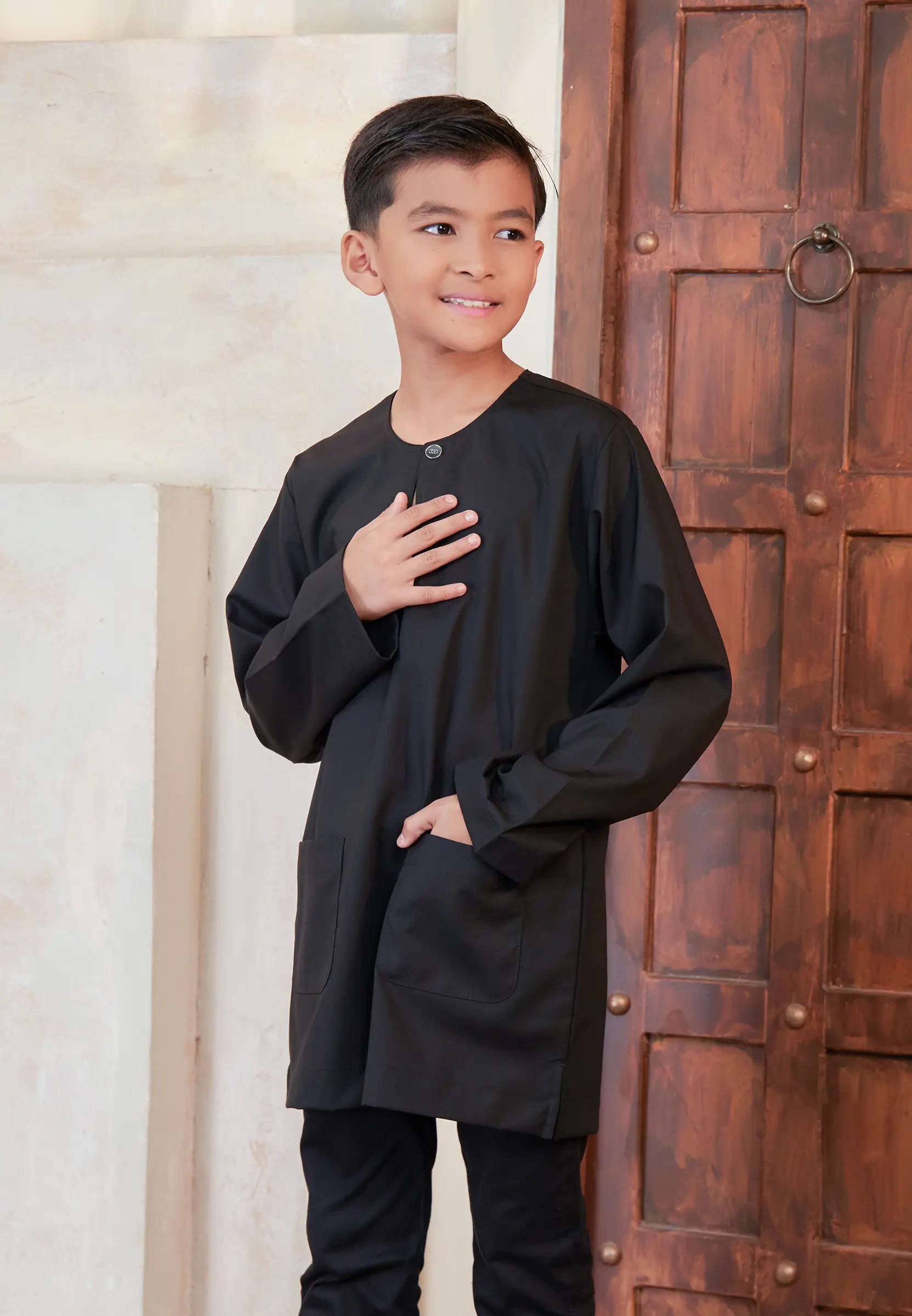 Kurta Tuah Teluk Belanga - Black (Kids)