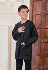 Kurta Tuah Teluk Belanga - Black (Kids)