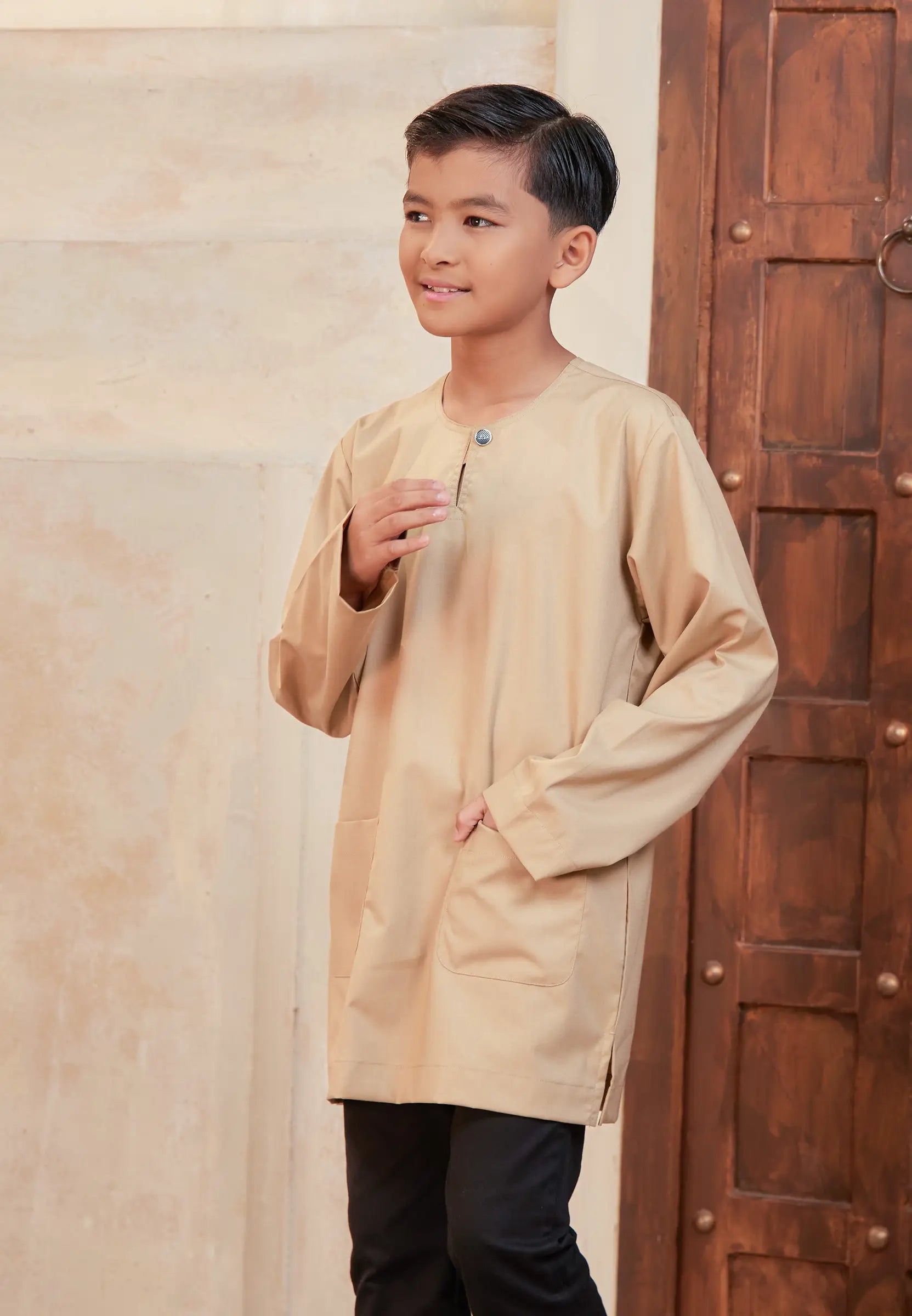 Kurta Tuah Teluk Belanga - Khaki (Kids)