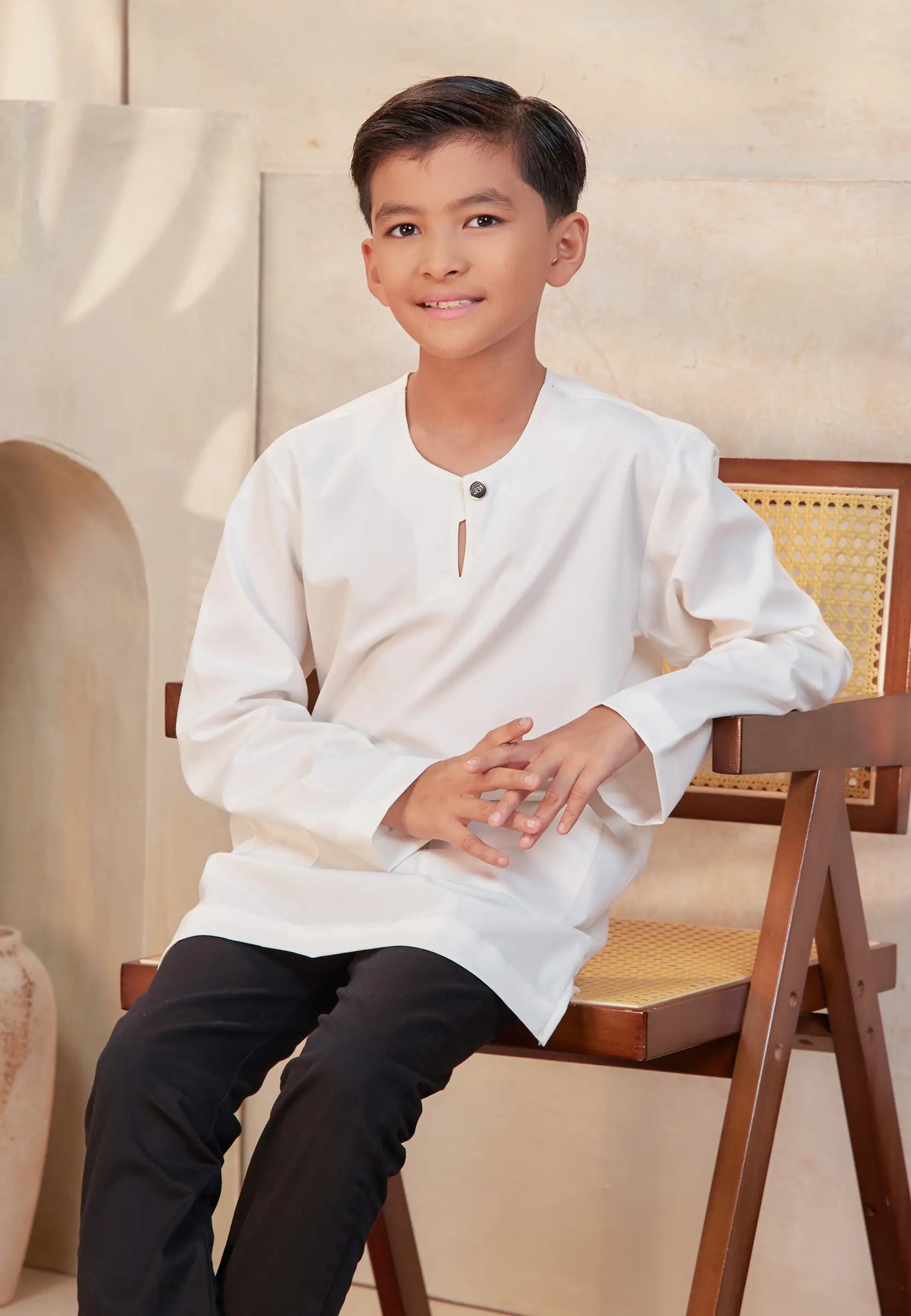 Kurta Tuah Teluk Belanga - Off White (Kids)