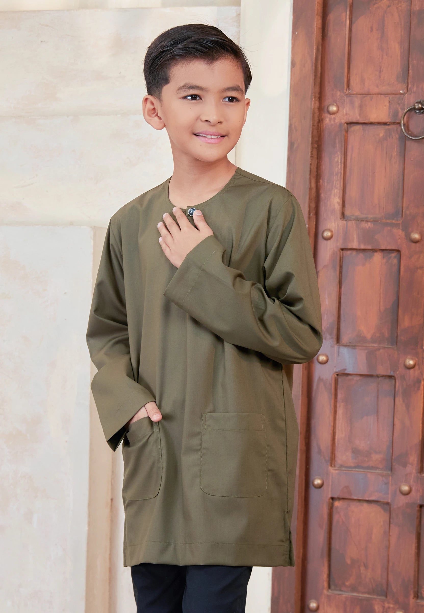 Kurta Tuah Teluk Belanga - Olive Green (Kids)