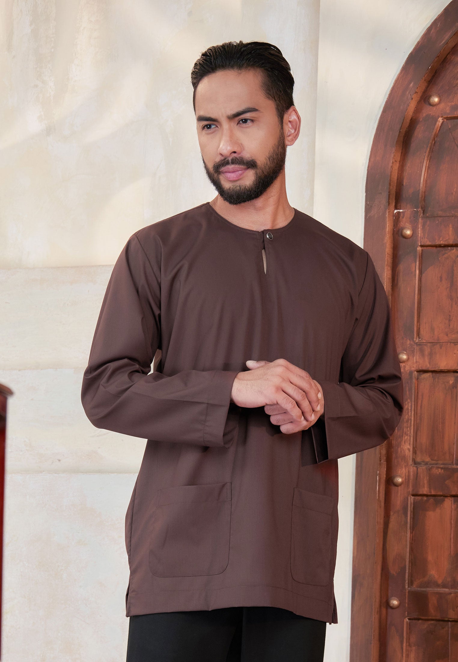 Baju raya, kenduri dan umrah, kurta rich brown