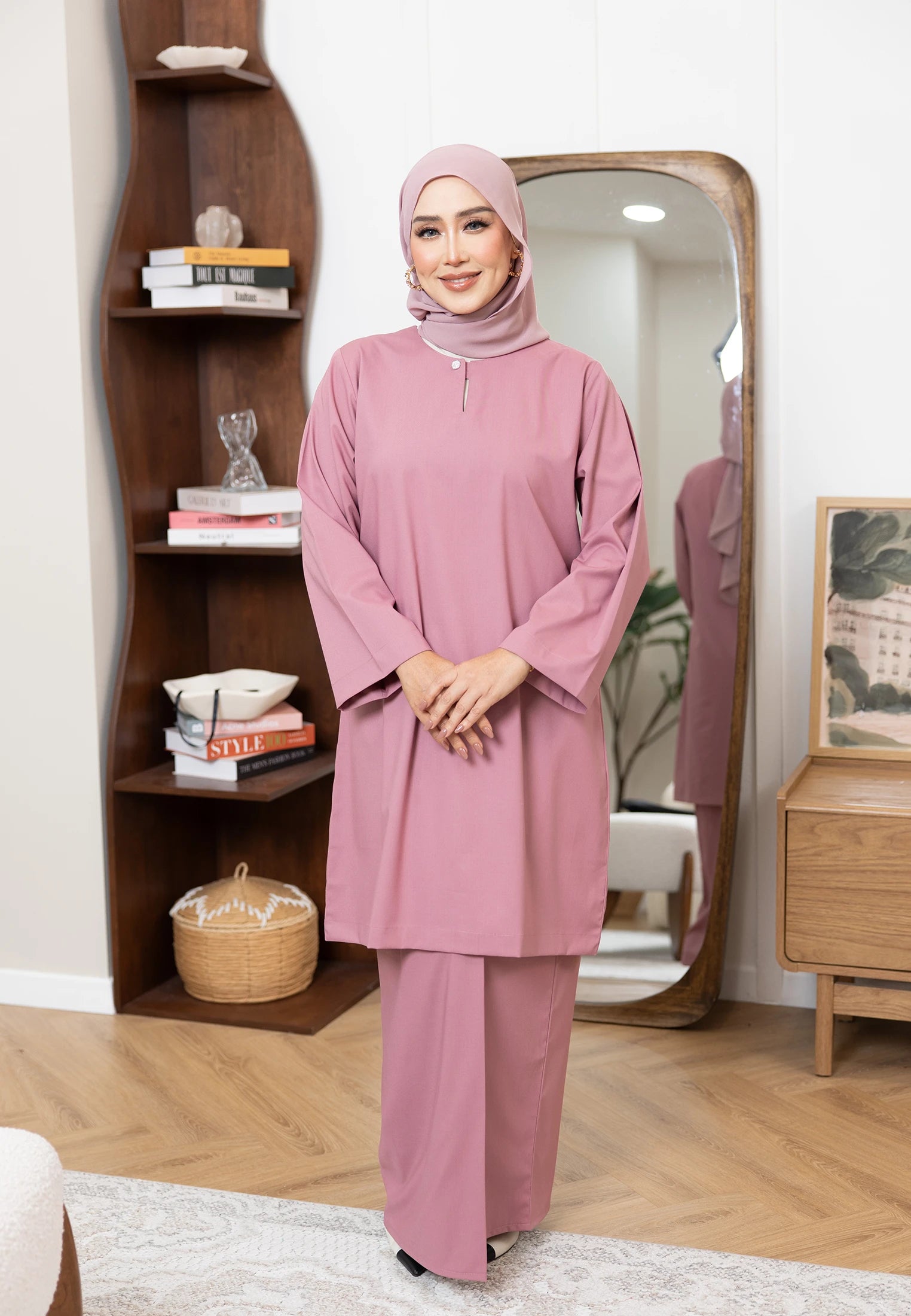 Nazeera Kurung Riau - Dusty Pink (Women)